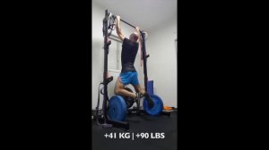 Weighted Pull-Ups - 41 KG x 4 reps | 90 LBS x 4 reps - NEW PR