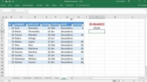 Función ESBLANCO en Excel