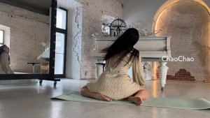 Relaxing dress stretching legs - part 6