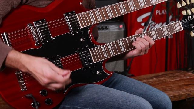 The Epiphone Limited Edition G-1275 Double Neck Guitar! Available Now at The Music Zoo! смотреть онлайн