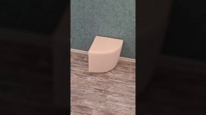 Пуфик угловой кожзам, бежевый, 43х43