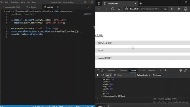 fill progress bar on scroll [JAVASCRIPT]
