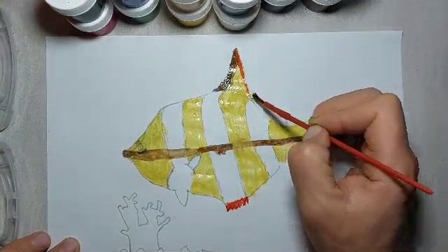 DRAWING A FISH FISH IN AN AQUARY FOR CHILDREN / РИСОВАНИЕ РЫБЫ ДЛЯ ДЕТЕЙ / BOLALARGA BALIQ CHIZISH смотреть онлайн