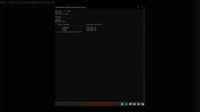 Connect with Pluggable Database