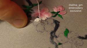 Вышивка гладью: Как вышить ветку сакуры