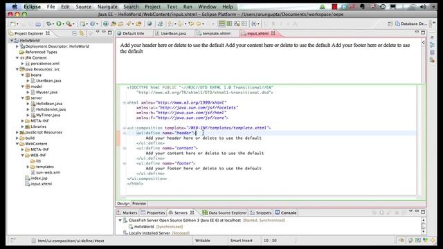 Facelets + JSF 2: Java EE 6 & GlassFish 3 using Eclipse (Part 4 of 5)