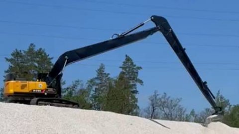 Удлиненное рабочее оборудование/ УРО 18м LBA для SY215 в работе в Тольятти