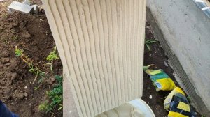 ✅ Кладу Керамогранит на забор. Очень красиво получилось!