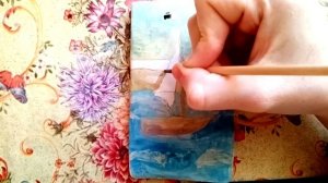 Роспись керамической плакетки "Парусник"