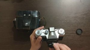 The camera "Zenit-E" with lens "industar-50-2  Фотоаппарат «Зенит-Е» с объективом «Индустар-50-2