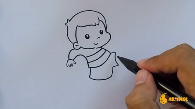 How to Draw Boy Playing Football Step by Step