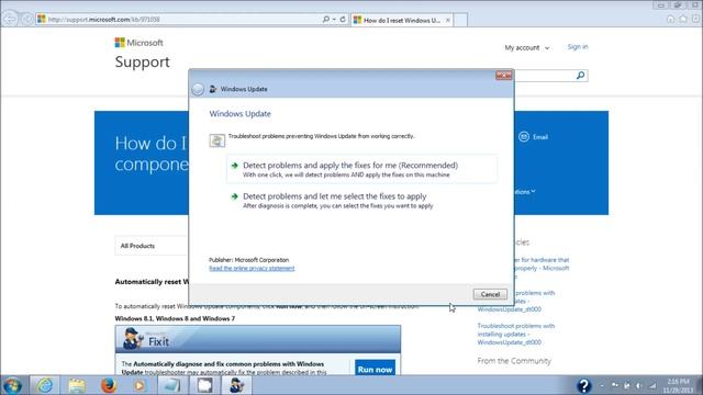 Microsoft Windows Update Fix It Tool Repair Windows Update Components смотреть онлайн