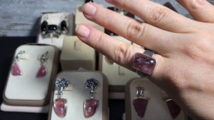 Турмалины (Рубеллит, Шерл, Полихромный турмалин) в серебре