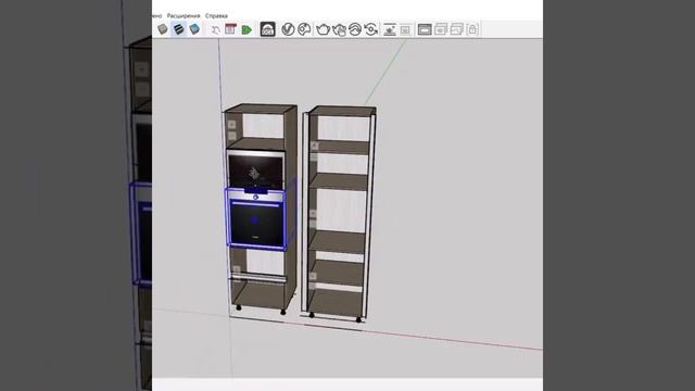Динамические компоненты кухонных шкафов и техники для проектирования в SketchUp смотреть онлайн