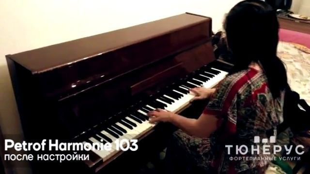 Настройка пианино до и после Petrof Harmonie 103 смотреть онлайн
