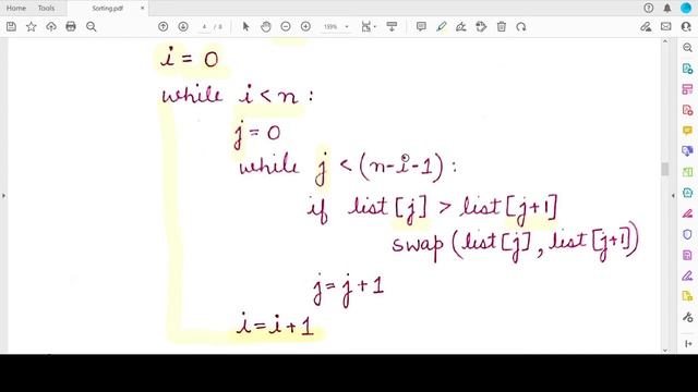 Bubble Sort Implementation in Python: NCERT Class 12 Computer Science: Sorting: CBSE Board Exams
