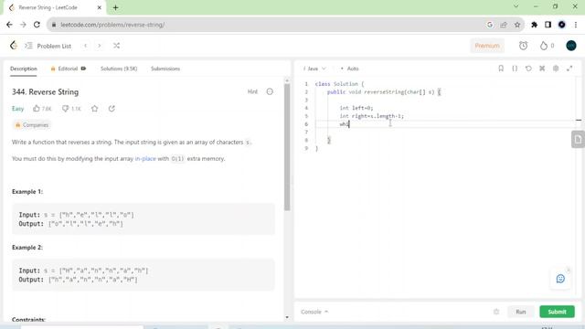 12. Reverse String - leetcode #344 | Java DSA LeetCode Solutions