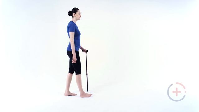 Тренировка ходьбы с тростью, приставной шаг. (Walking with a stick, step-to)