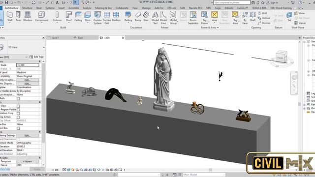 Learn to Scale and Download free statue families for Revit