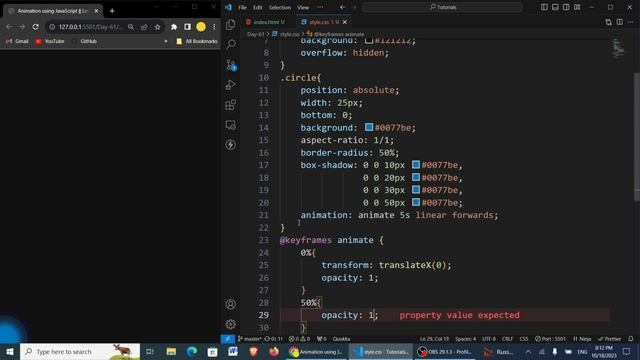 Background Animation using JavaScript || Animation effect using JavaScript