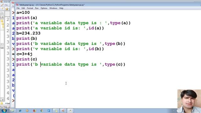 12 Checking data types, memory address/location using type, id function|python tutorial