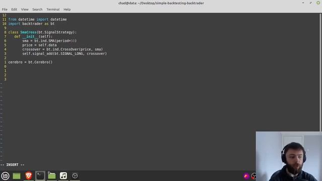 Basic strategy backtesting in python with backtrader