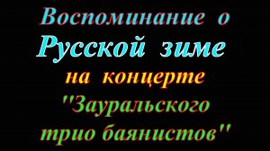 Воспоминание о Русской зиме на концерте ''Зауральского трио баянистов''