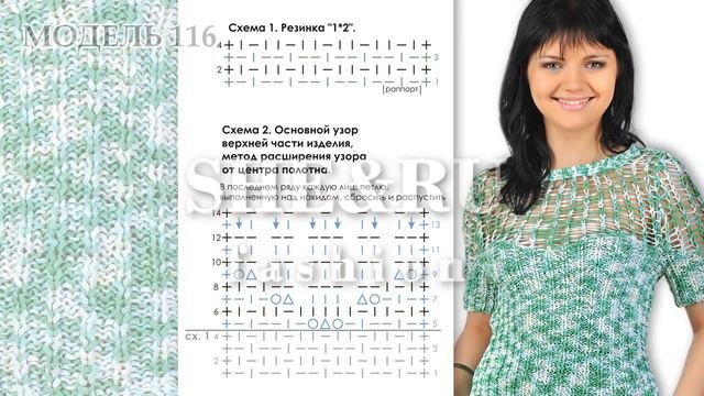 Простая кофточка спицами Модель 116 Описание и схемы