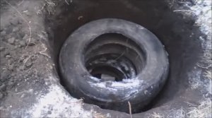 Дренажный колодец. Дренаж из покрышек. Своими руками