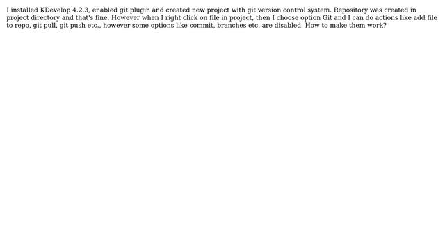 Kdevelop and git, commit button disabled смотреть онлайн
