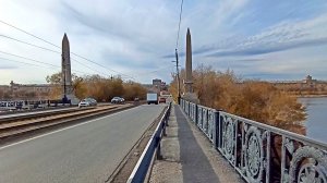 Магнитогорск, центральный переход, мост через реку Урал, с левого на правый берег (18.10.2021)