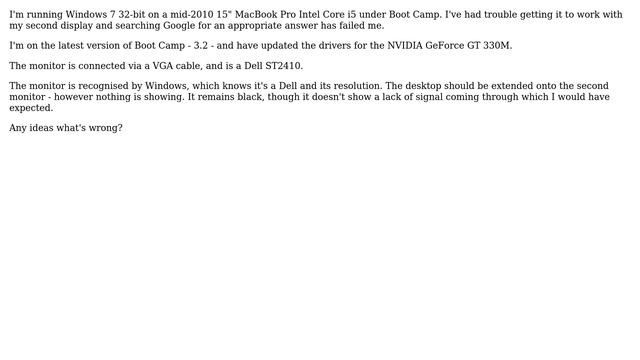 Trouble with external monitor under Windows 7 on MacBook Pro Boot Camp смотреть онлайн