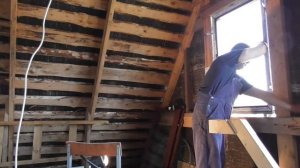 Наконец добрался до мансарды. Вставляю окна за 10 минут