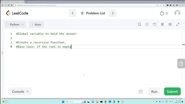 94. Binary Tree Inorder Traversal - Python LeetCode Solution
