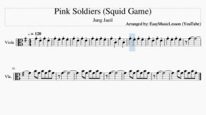 Viola Sheet Music: How to play Pink Soldiers (Squid Game) by Jung Jaeil