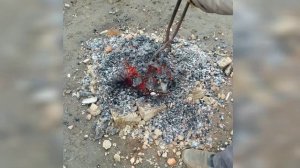 Второй опыт по выплавке железа из руды (декабрь  2019г)