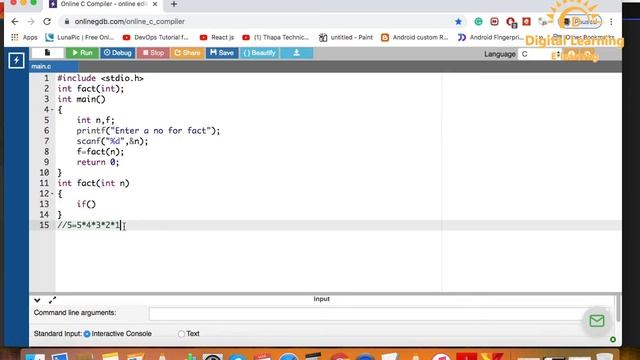 35 C Factorial Function | Online Training Download app from below link