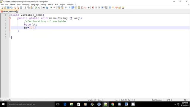 Java Data types and Variable