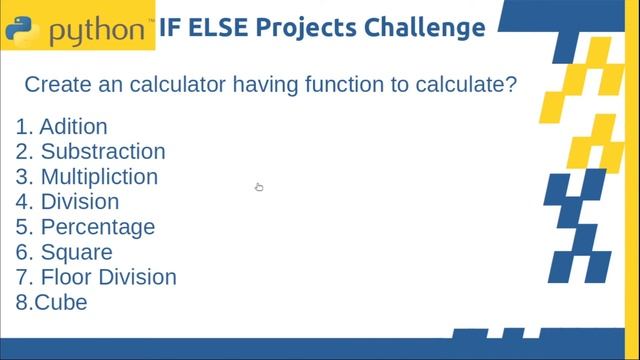 If Else Mini Project Challenge | Creates an Calculator In Python | CodeWithronny