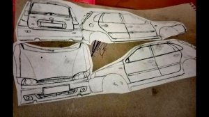 ЛАДА КАЛИНА ИЗ БУМАГИ И КАРТОНА