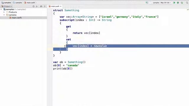 Subscript with Getter and Setter in Swift смотреть онлайн