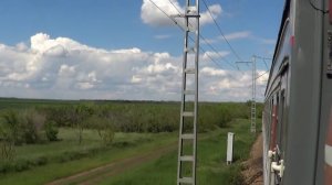 Путешествие кабине -электровоза ЭП1- Котельниково Сальск часть - 1