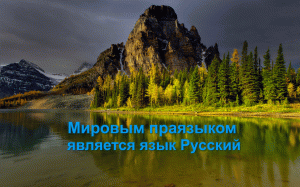 Мировым праязыком является язык Русский.