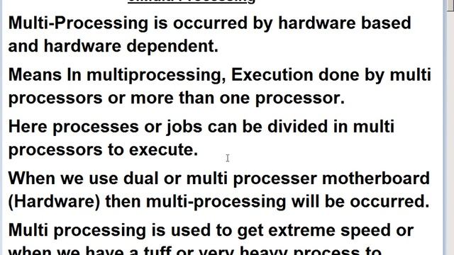 Difference among Multi Tasking multi Programming multi Processing multi Threading with animation CS