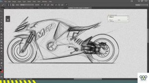 Automotive Sketching - Super Bike - Side View Detailing - Pencil Brush (PS CS6)