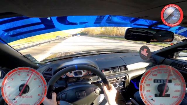 HONDA PRELUDE 2.0i BB9 JDM Tuned POV TOP SPEED DRIVE on GERMAN AUTOBAHN and acceleration. смотреть онлайн