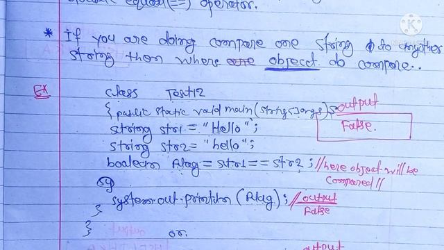 double equal "==" operator of string class|lec-16| String Handling in java | AndrojavaOfficial