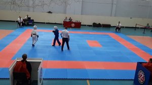 Кудо город Лисица Артём 2 бой син. кимоно, (11 лет).