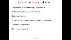 Object Oriented Programming (OOP) using Java Syllabus