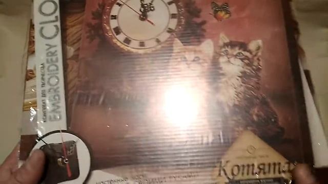 Настенные часы - котята вышитые своими руками EC-01-03 в Баку / Bakida смотреть онлайн